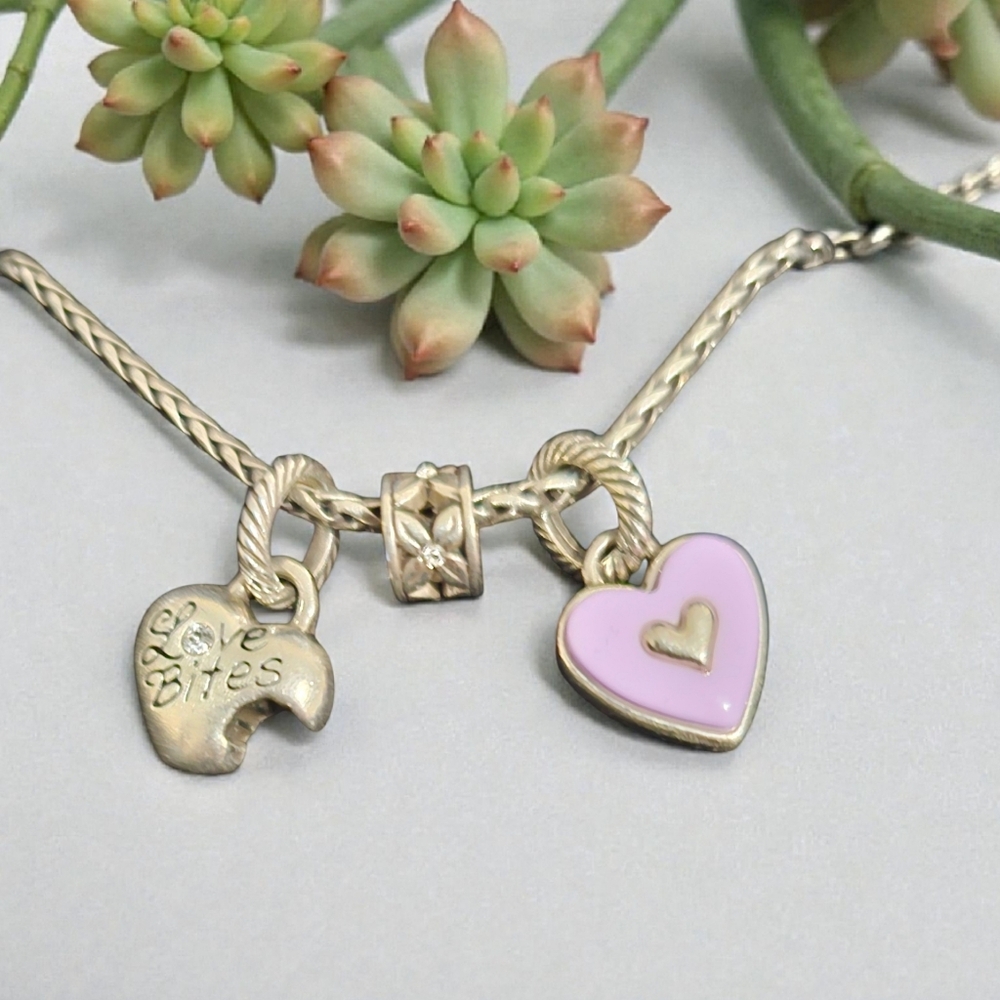 Brighton Bracelet with 2 Heart Charms & 1 Spacer
